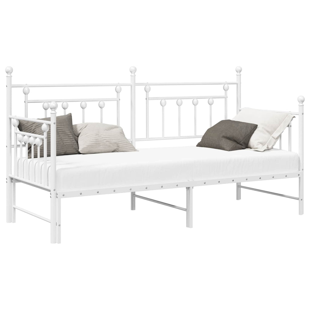 vidaXL Rama łóżka dziennego Biały 80 x 200 cm Stal