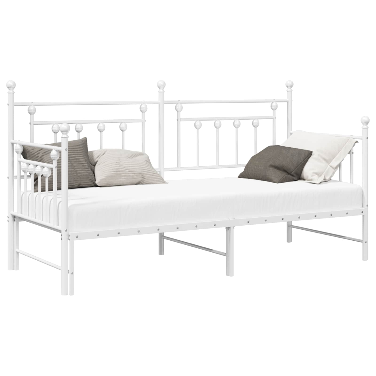 vidaXL Rama łóżka dziennego Biały 80 x 200 cm Stal
