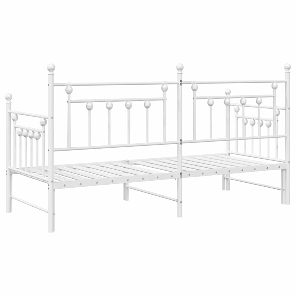 vidaXL Rama łóżka dziennego Biały 80 x 200 cm Stal