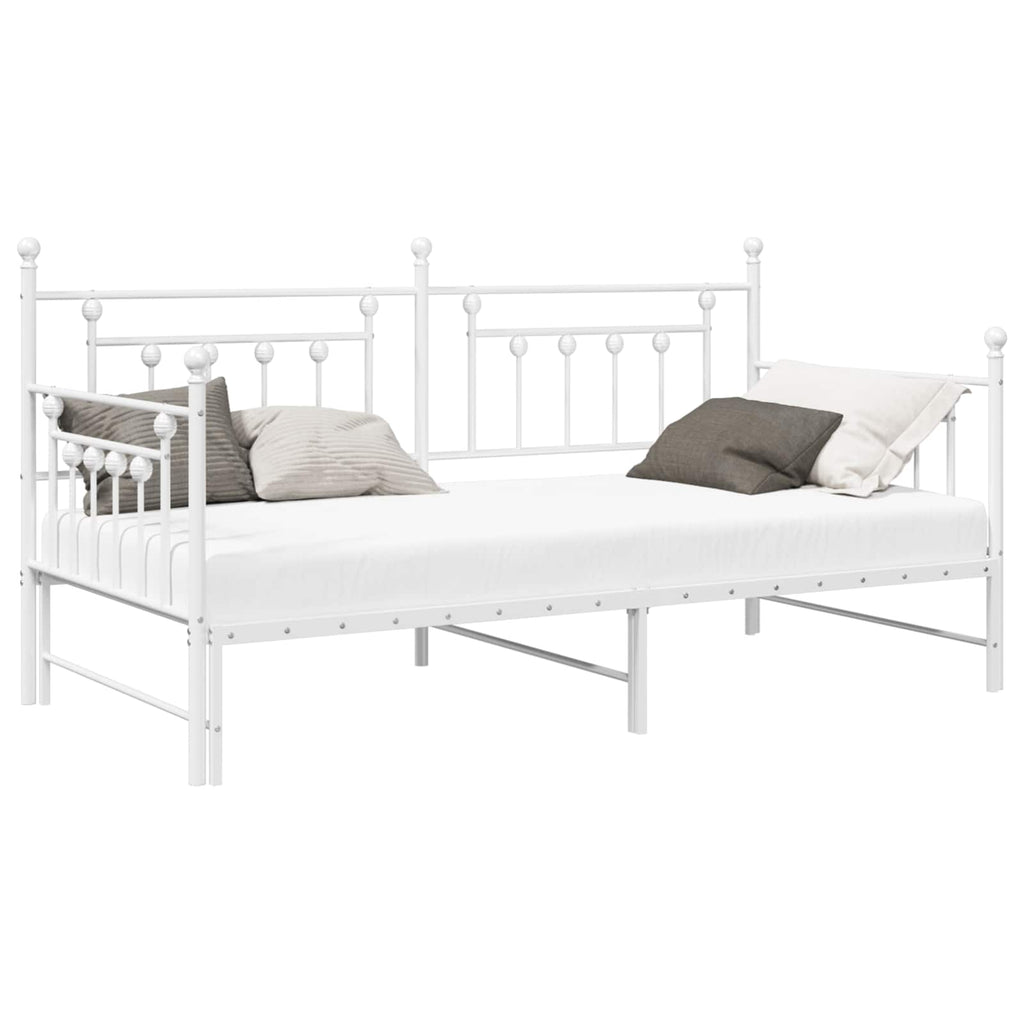 vidaXL Rama łóżka dziennego Biały 90 x 190 cm Stal