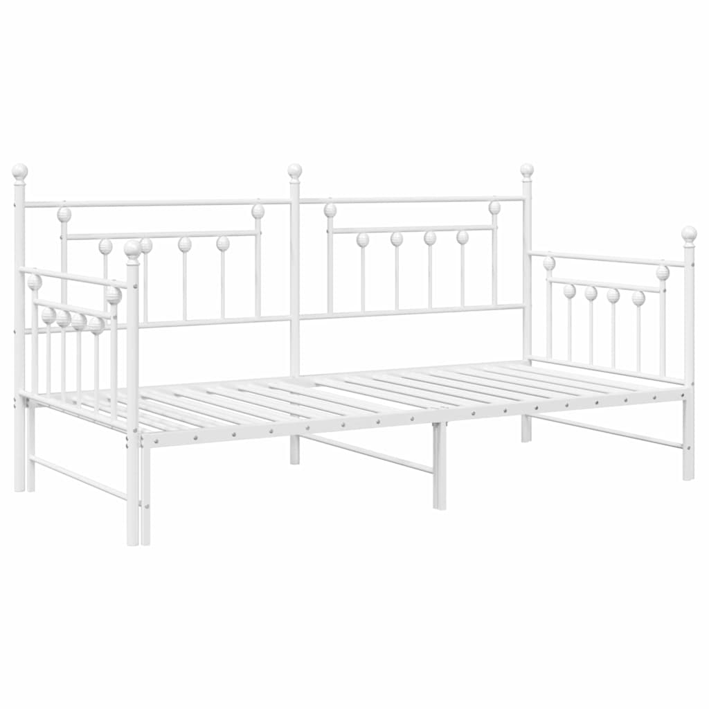 vidaXL Rama łóżka dziennego Biały 90 x 190 cm Stal