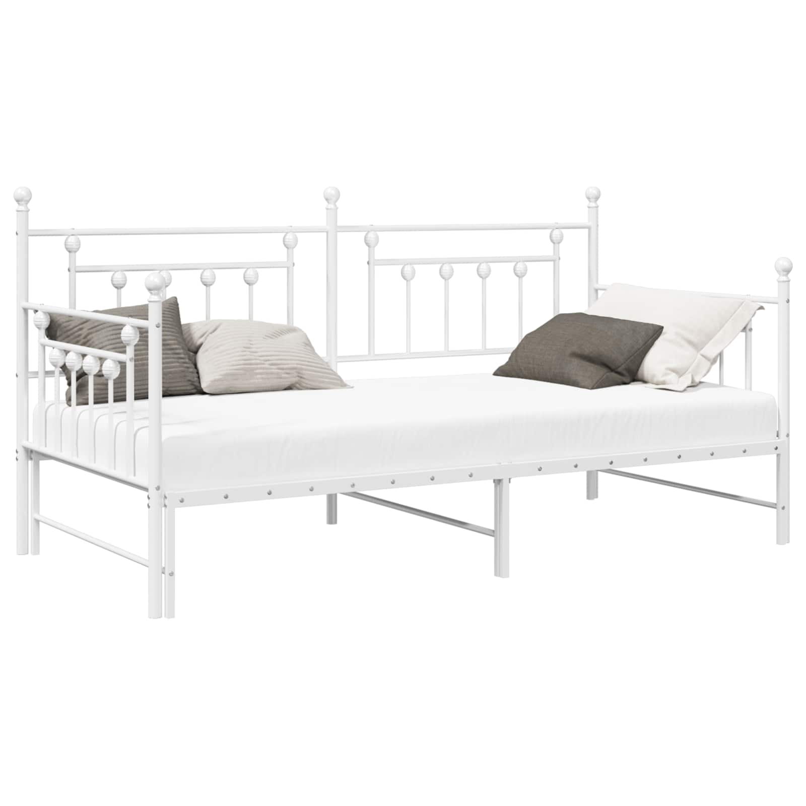 vidaXL Rama łóżka dziennego Biały 100 x 190 cm Stal