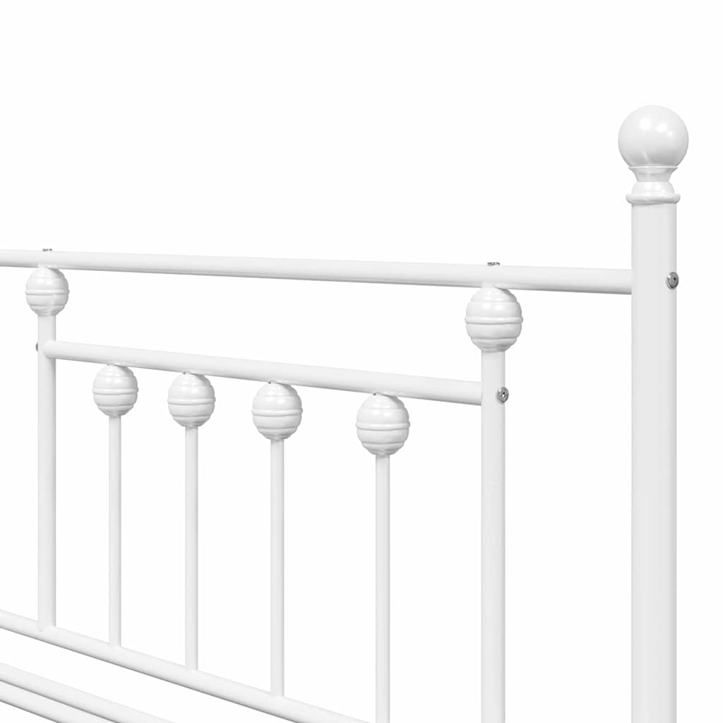 vidaXL Rama łóżka dziennego Biały 107 x 203 cm Stal