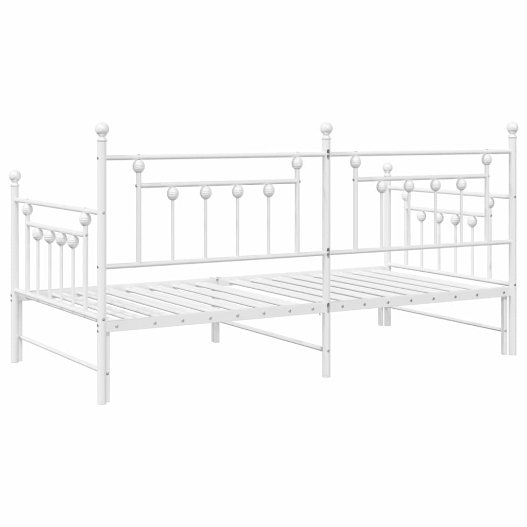 vidaXL Rama łóżka dziennego Biały 107 x 203 cm Stal