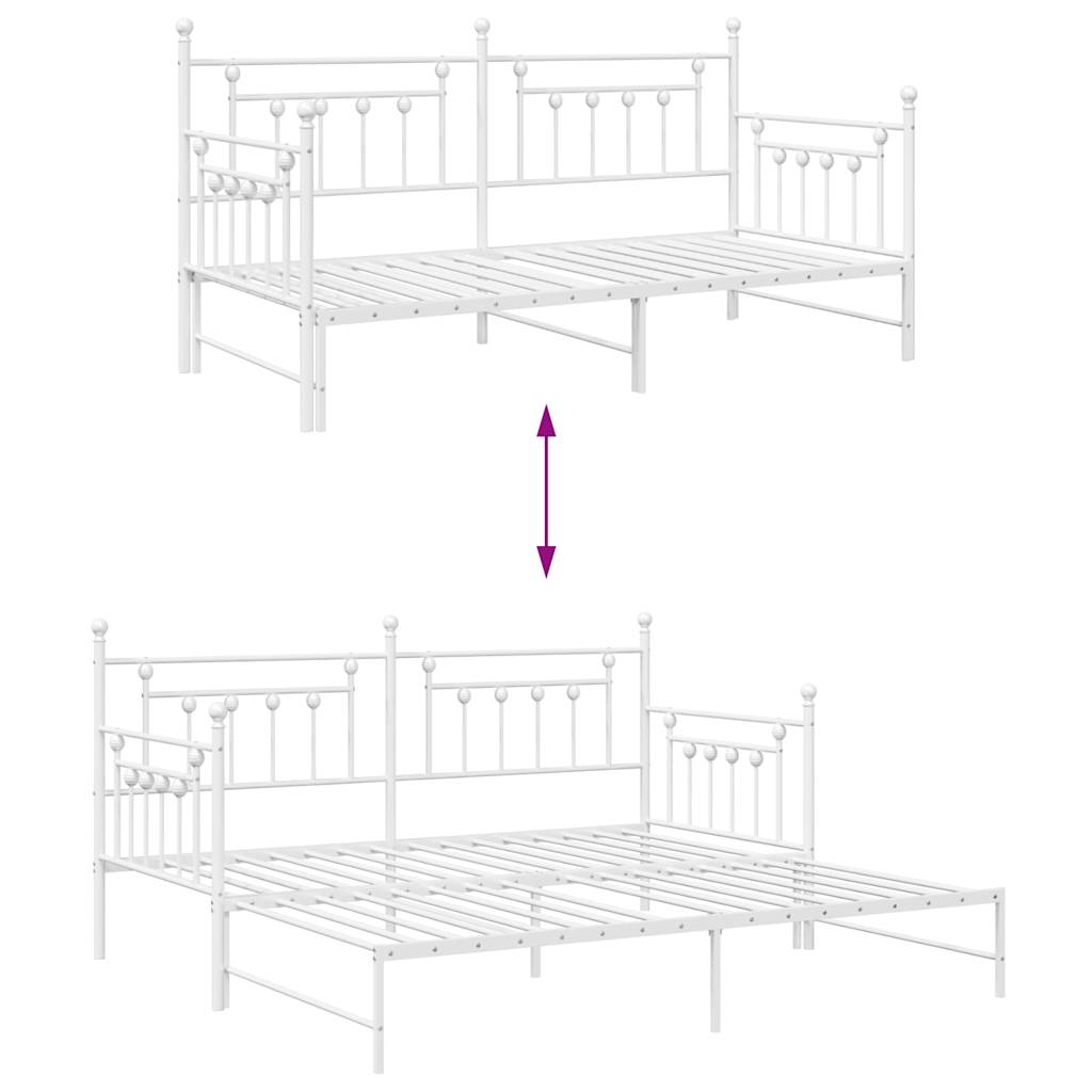 vidaXL Rama łóżka dziennego Biały 107 x 203 cm Stal