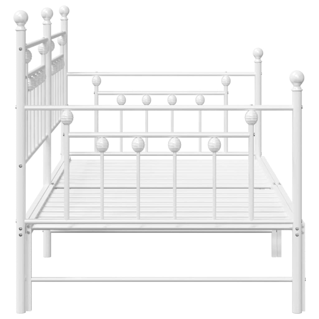 vidaXL Rama łóżka dziennego Biały 107 x 203 cm Stal