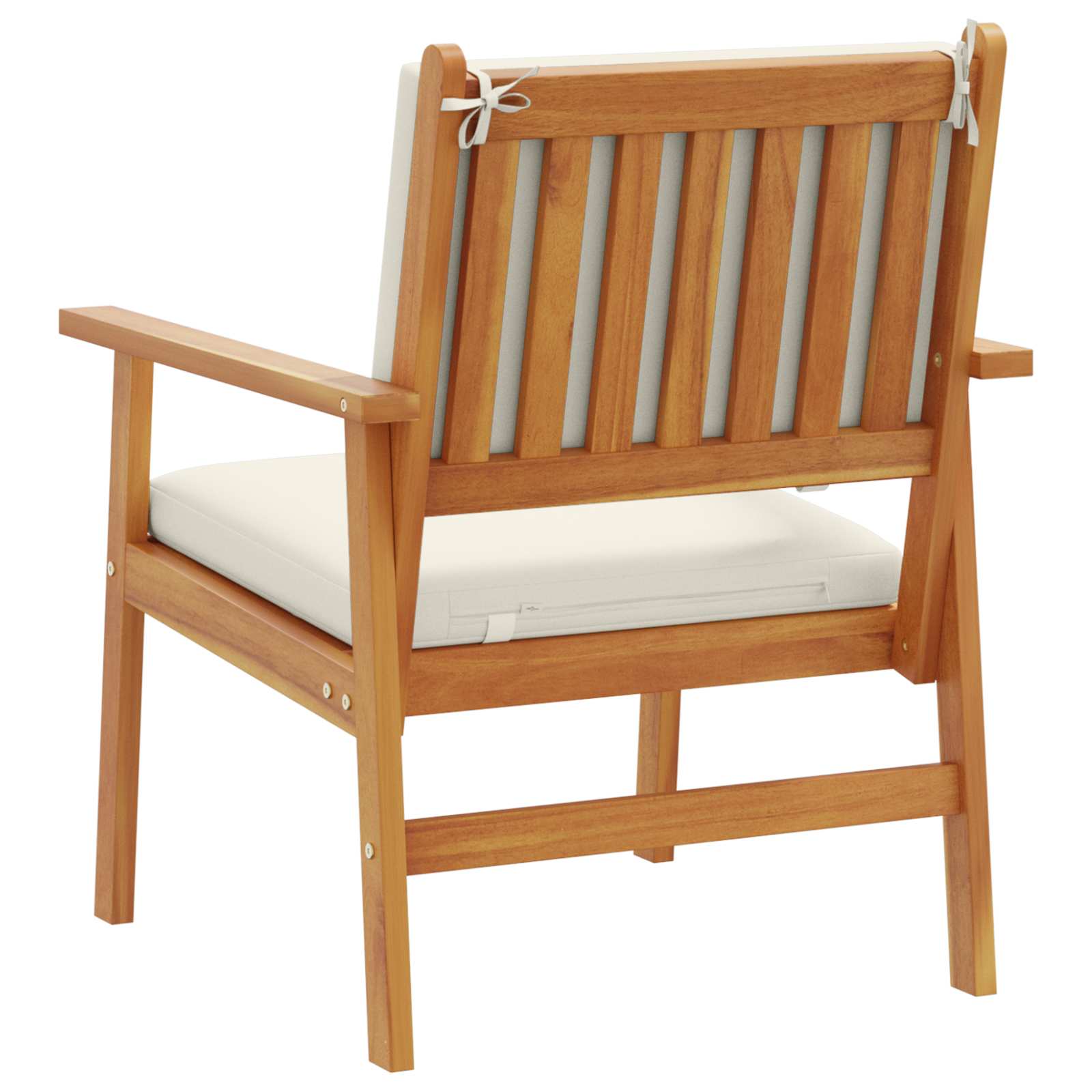 vidaXL Krzesło Ogrodowe 2 pcs Kremowa biel Lite Drewno Akacji
