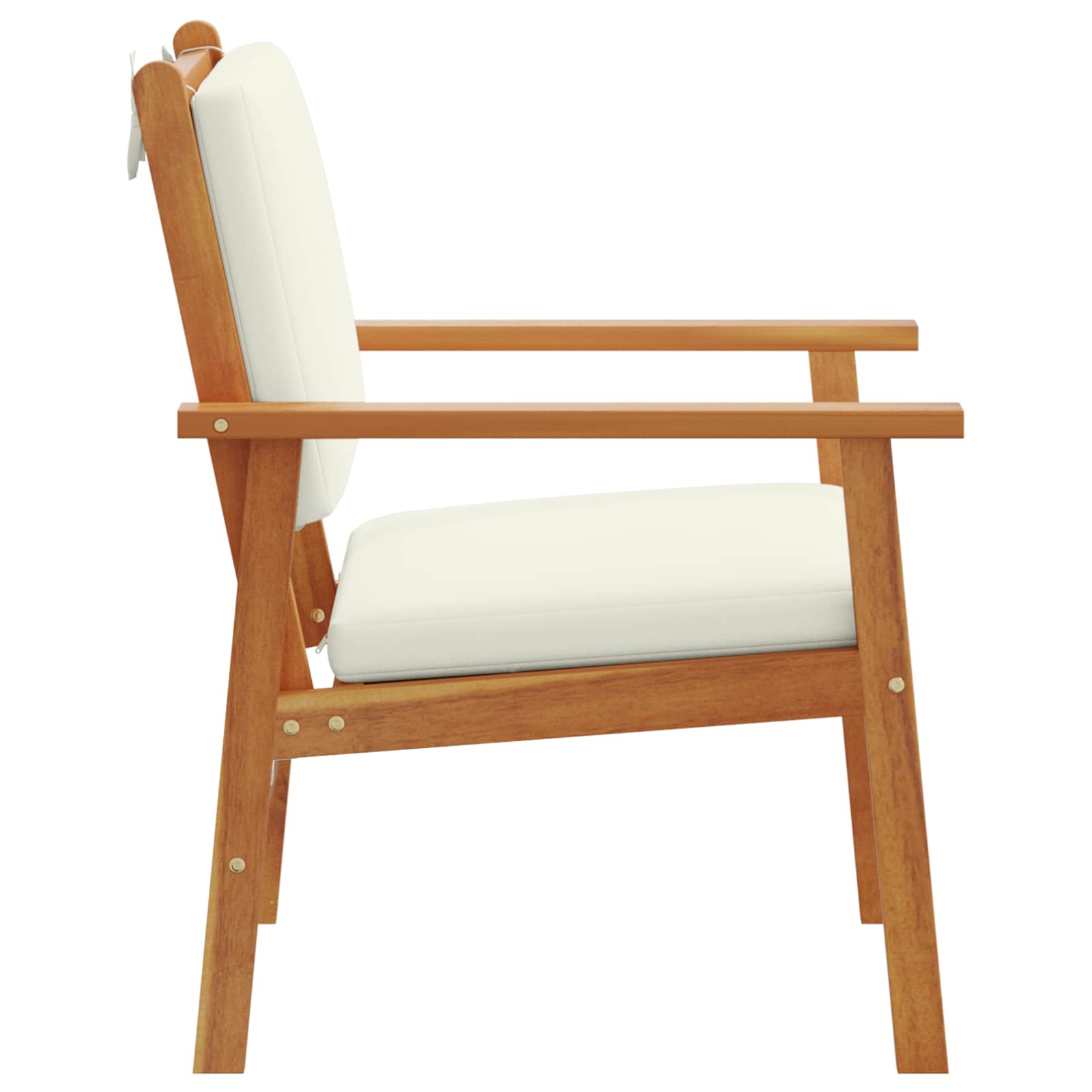 vidaXL Krzesło Ogrodowe 2 pcs Kremowa biel Lite Drewno Akacji