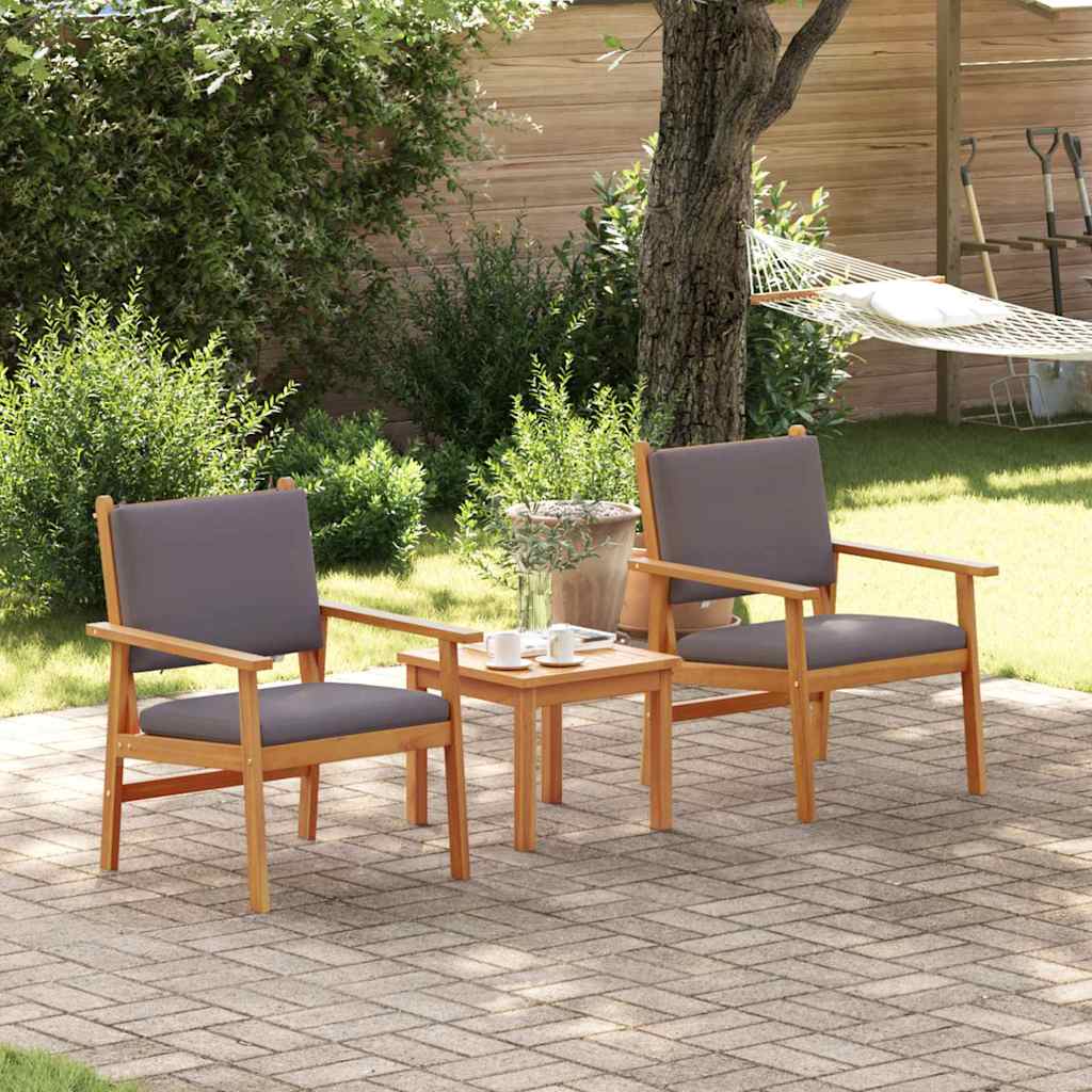 vidaXL Krzesło Ogrodowe z poduszką 2 pcs Antracyt Lite Drewno Akacji