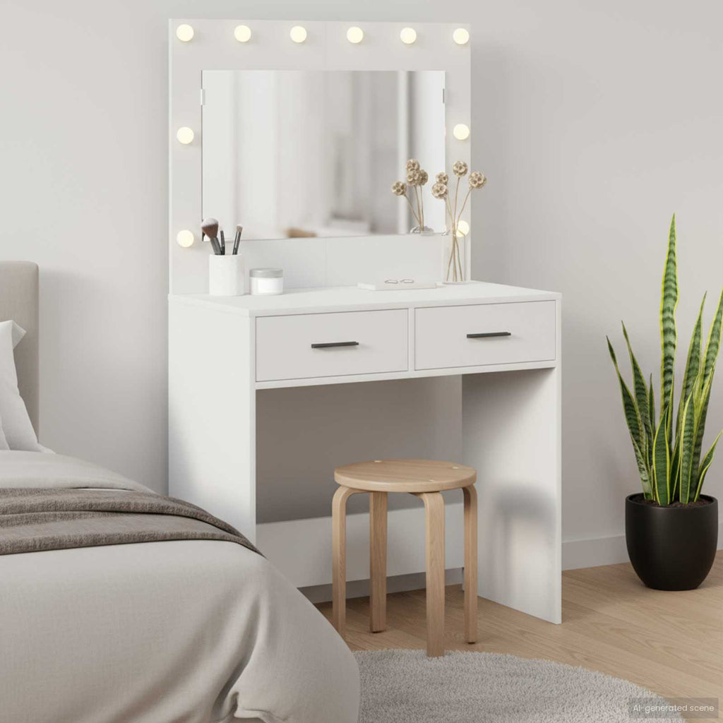 vidaXL Toaletka Biały 78,5 x 41 x 135 cm Materiał drewnopochodny