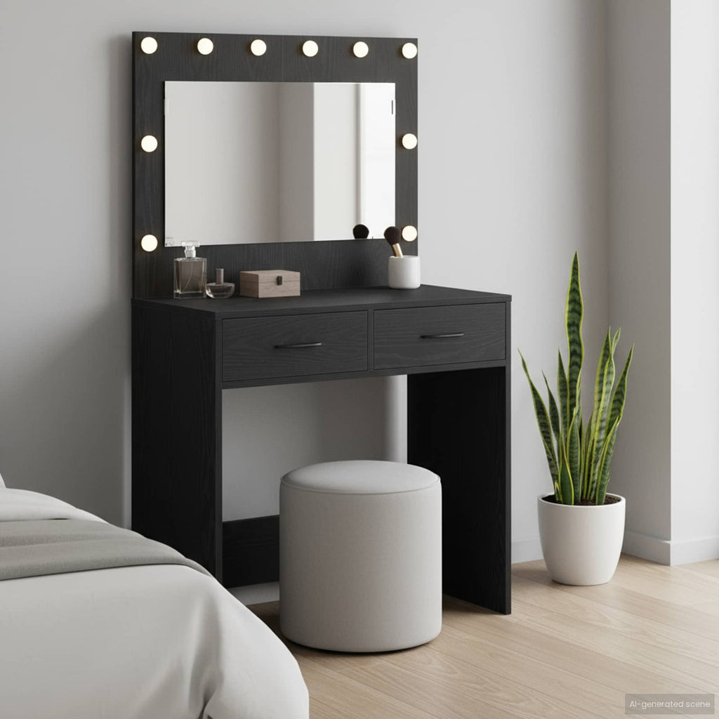 vidaXL Toaletka Czarny Dąb 78,5 x 41 x 135 cm Materiał drewnopochodny