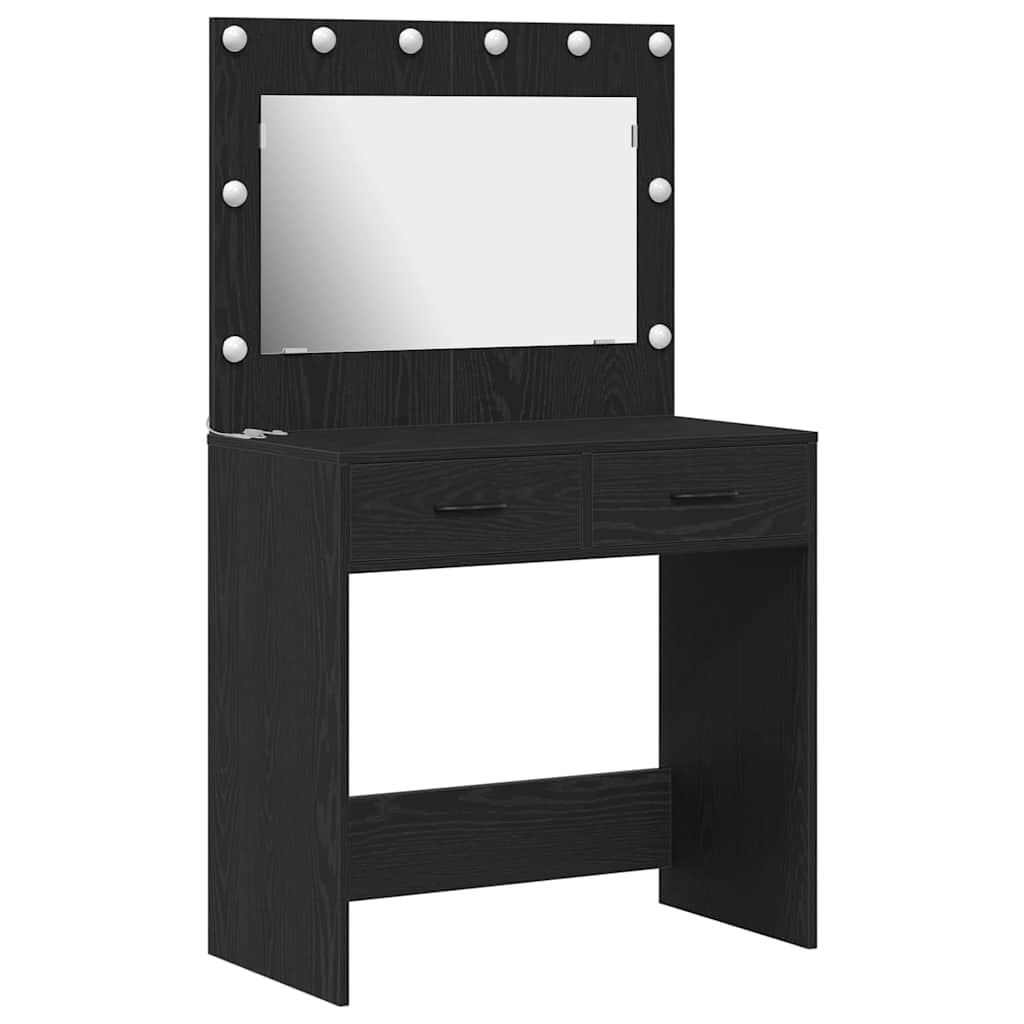 vidaXL Toaletka Czarny Dąb 78,5 x 41 x 135 cm Materiał drewnopochodny