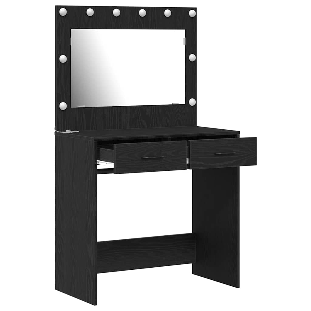 vidaXL Toaletka Czarny Dąb 78,5 x 41 x 135 cm Materiał drewnopochodny