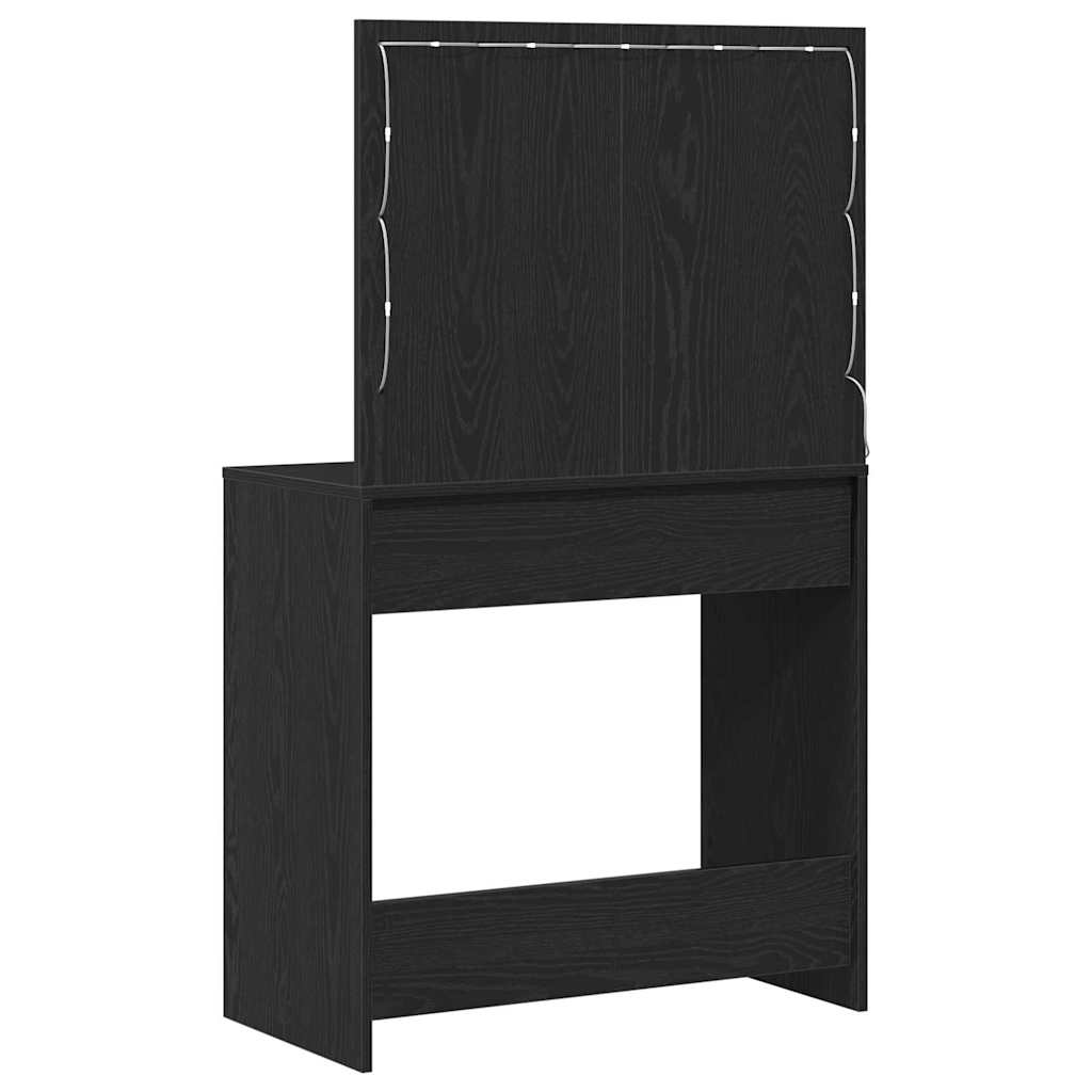 vidaXL Toaletka Czarny Dąb 78,5 x 41 x 135 cm Materiał drewnopochodny