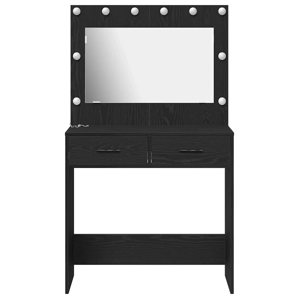 vidaXL Toaletka Czarny Dąb 78,5 x 41 x 135 cm Materiał drewnopochodny