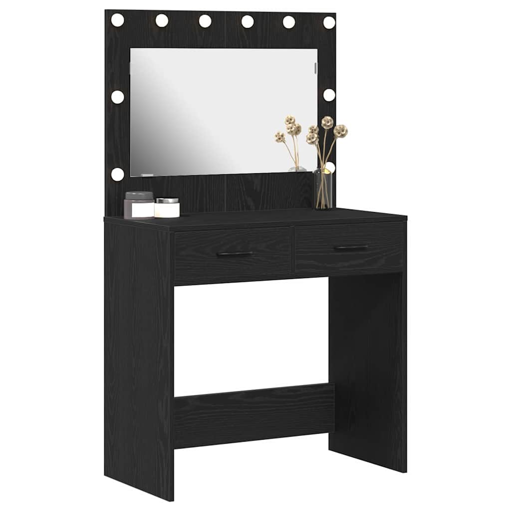 vidaXL Toaletka Czarny Dąb 78,5 x 41 x 135 cm Materiał drewnopochodny