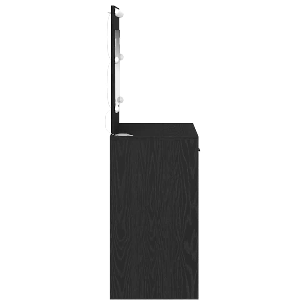 vidaXL Toaletka Czarny Dąb 78,5 x 41 x 135 cm Materiał drewnopochodny