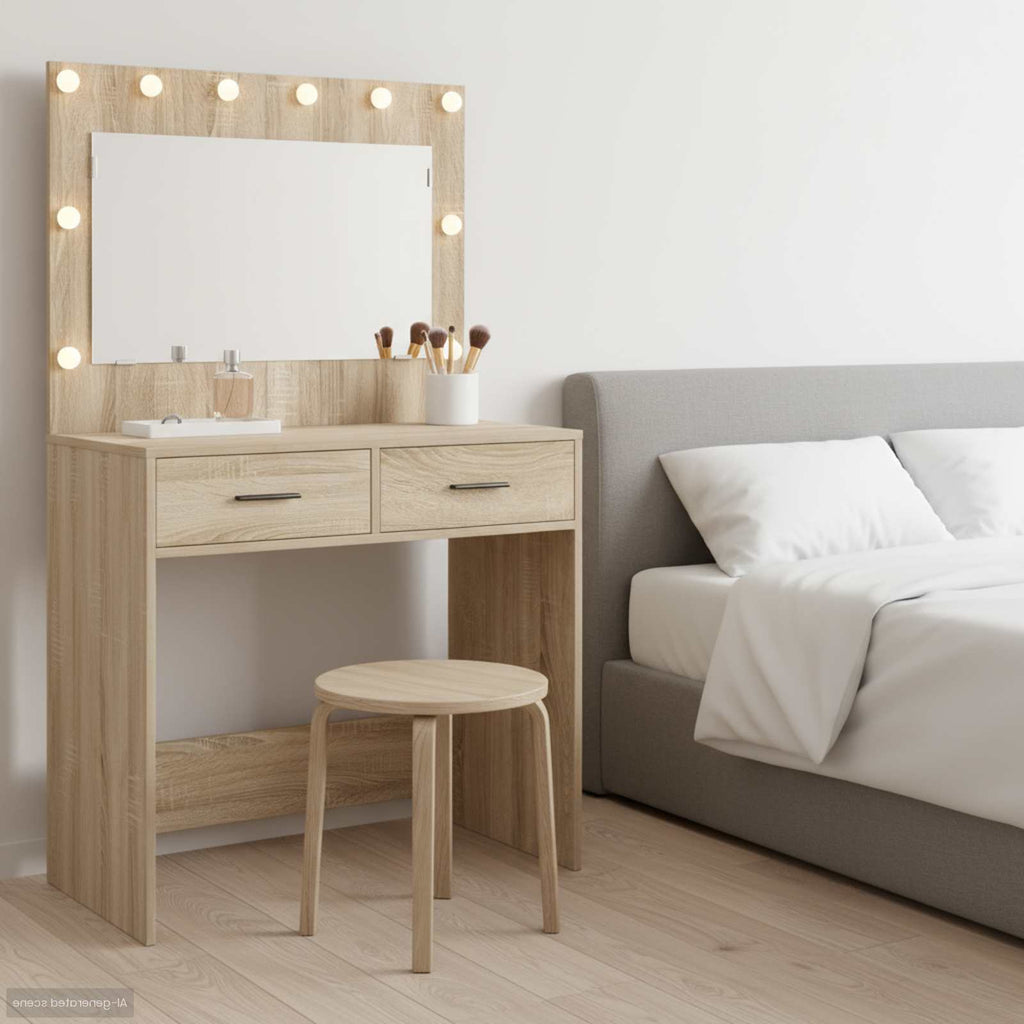 vidaXL Toaletka Dąb Sonoma 78,5 x 41 x 135 cm Materiał drewnopochodny