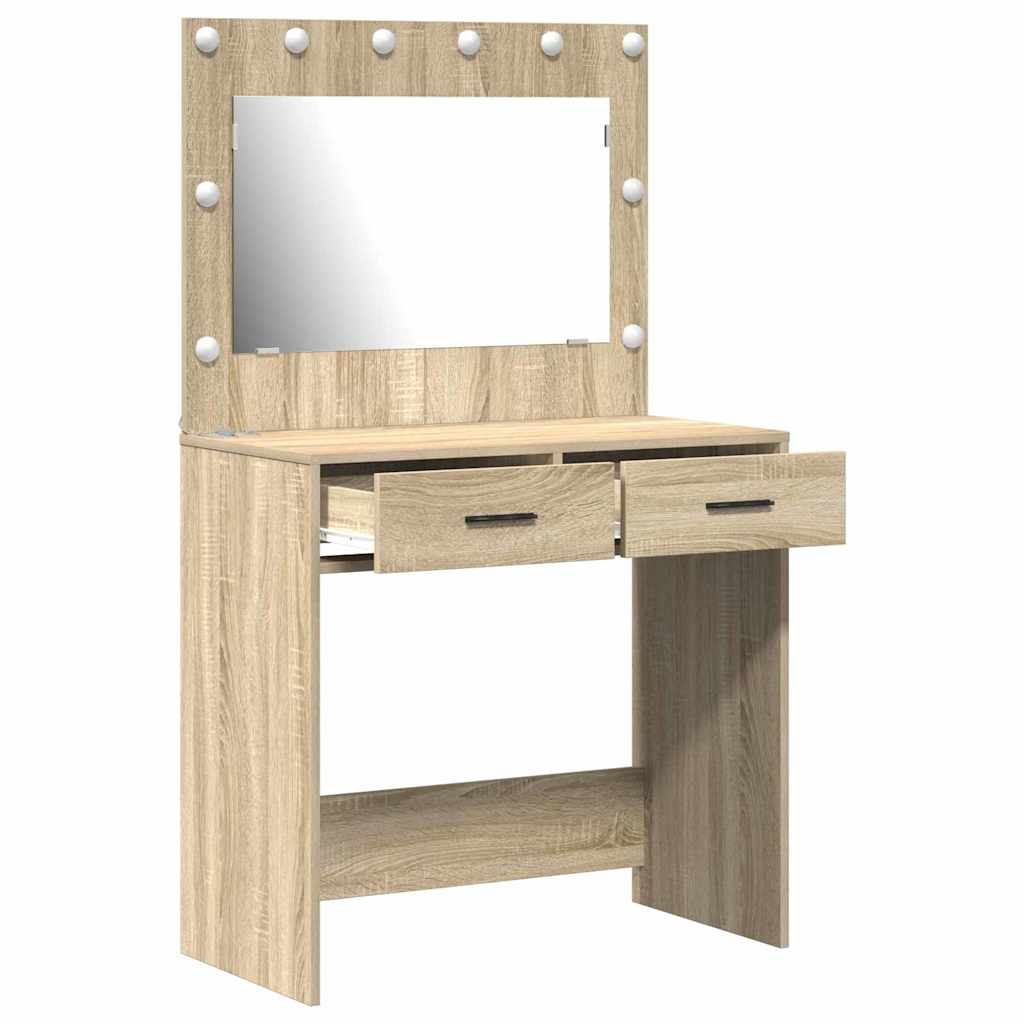 vidaXL Toaletka Dąb Sonoma 78,5 x 41 x 135 cm Materiał drewnopochodny