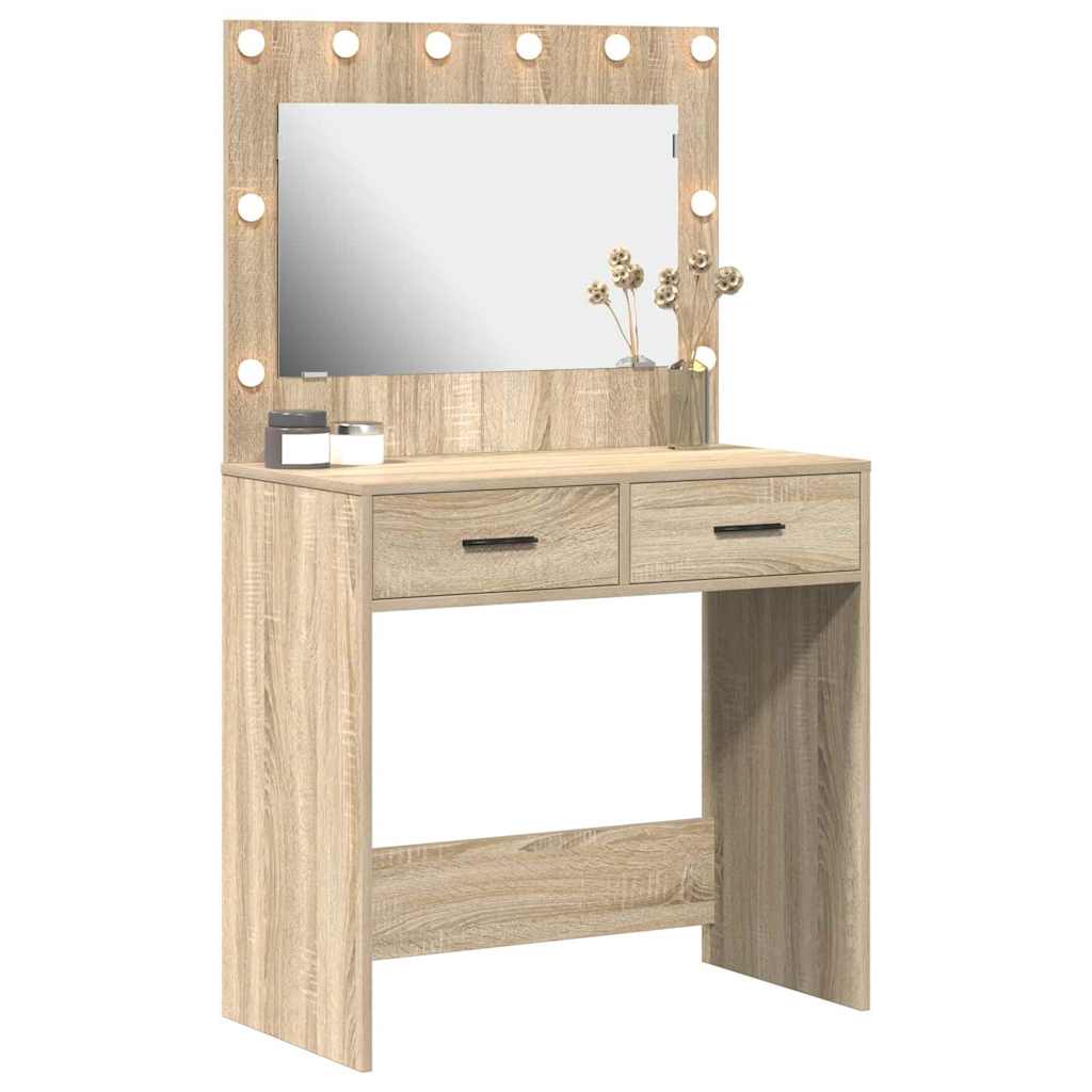 vidaXL Toaletka Dąb Sonoma 78,5 x 41 x 135 cm Materiał drewnopochodny