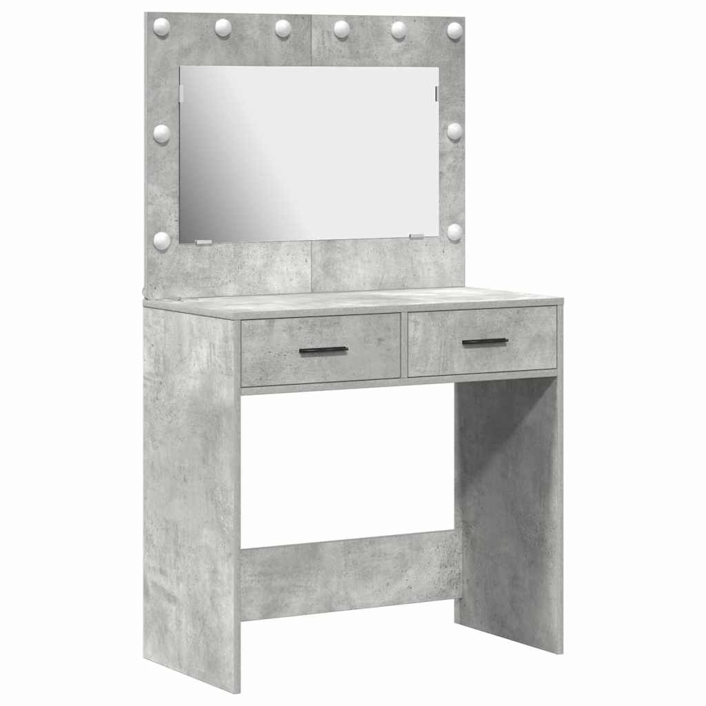 vidaXL Toaletka z szufladą Z lustrem Betonowy szary 78,5 x 41 x 135 cm
