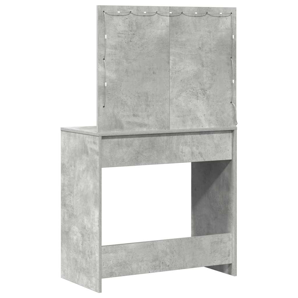 vidaXL Toaletka z szufladą Z lustrem Betonowy szary 78,5 x 41 x 135 cm