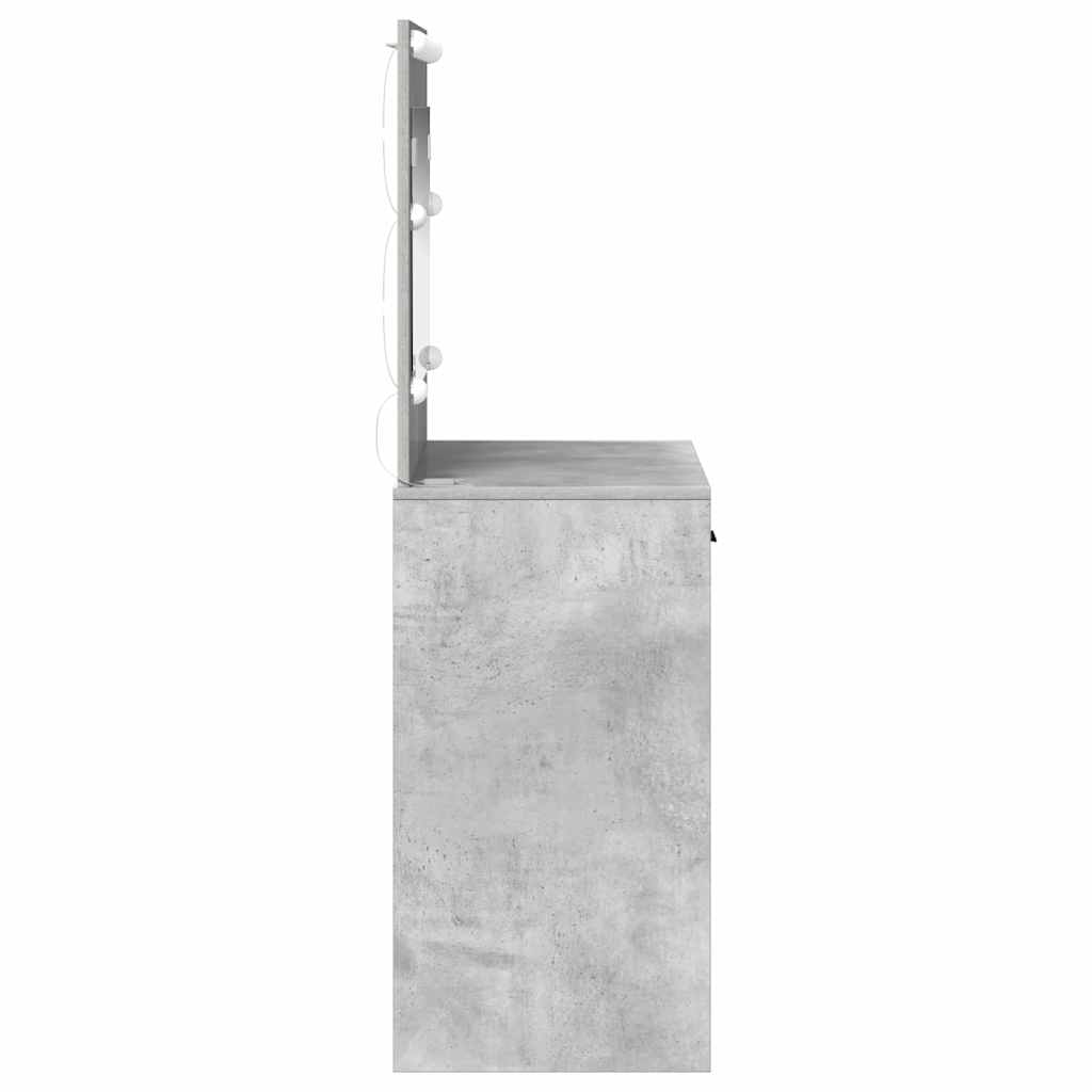 vidaXL Toaletka z szufladą Z lustrem Betonowy szary 78,5 x 41 x 135 cm