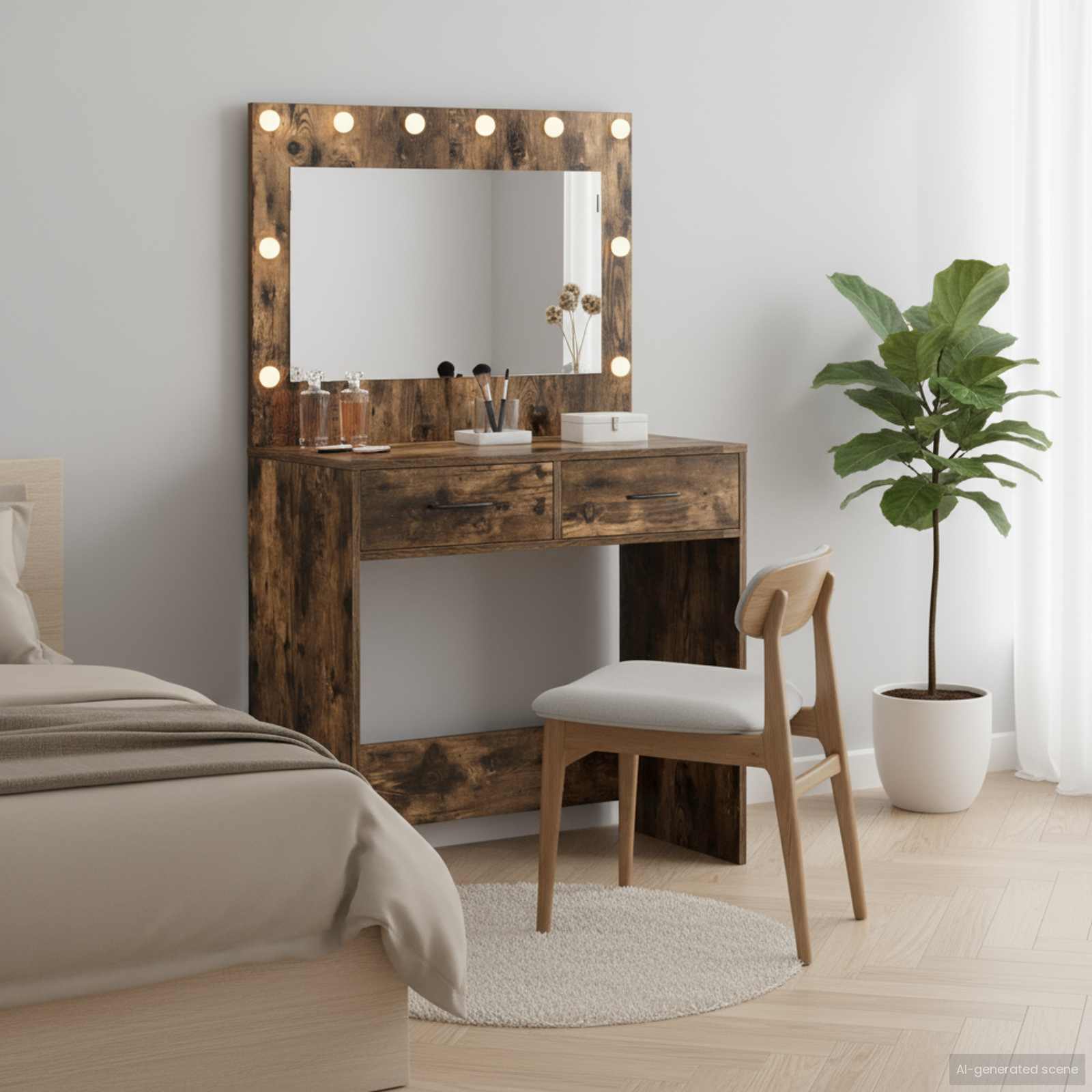 vidaXL Toaletka Dąb wędzony 78,5 x 41 x 135 cm Materiał drewnopochodny