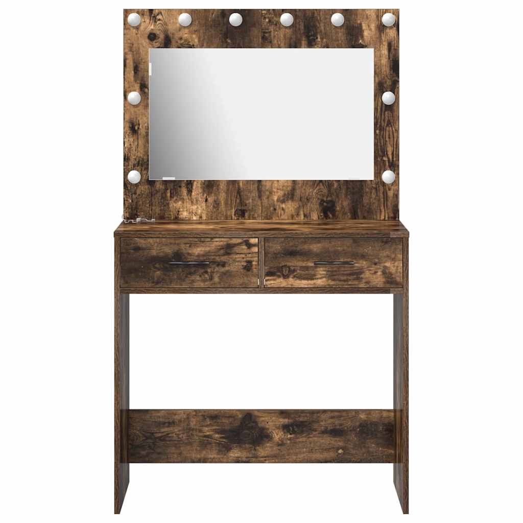 vidaXL Toaletka Dąb wędzony 78,5 x 41 x 135 cm Materiał drewnopochodny