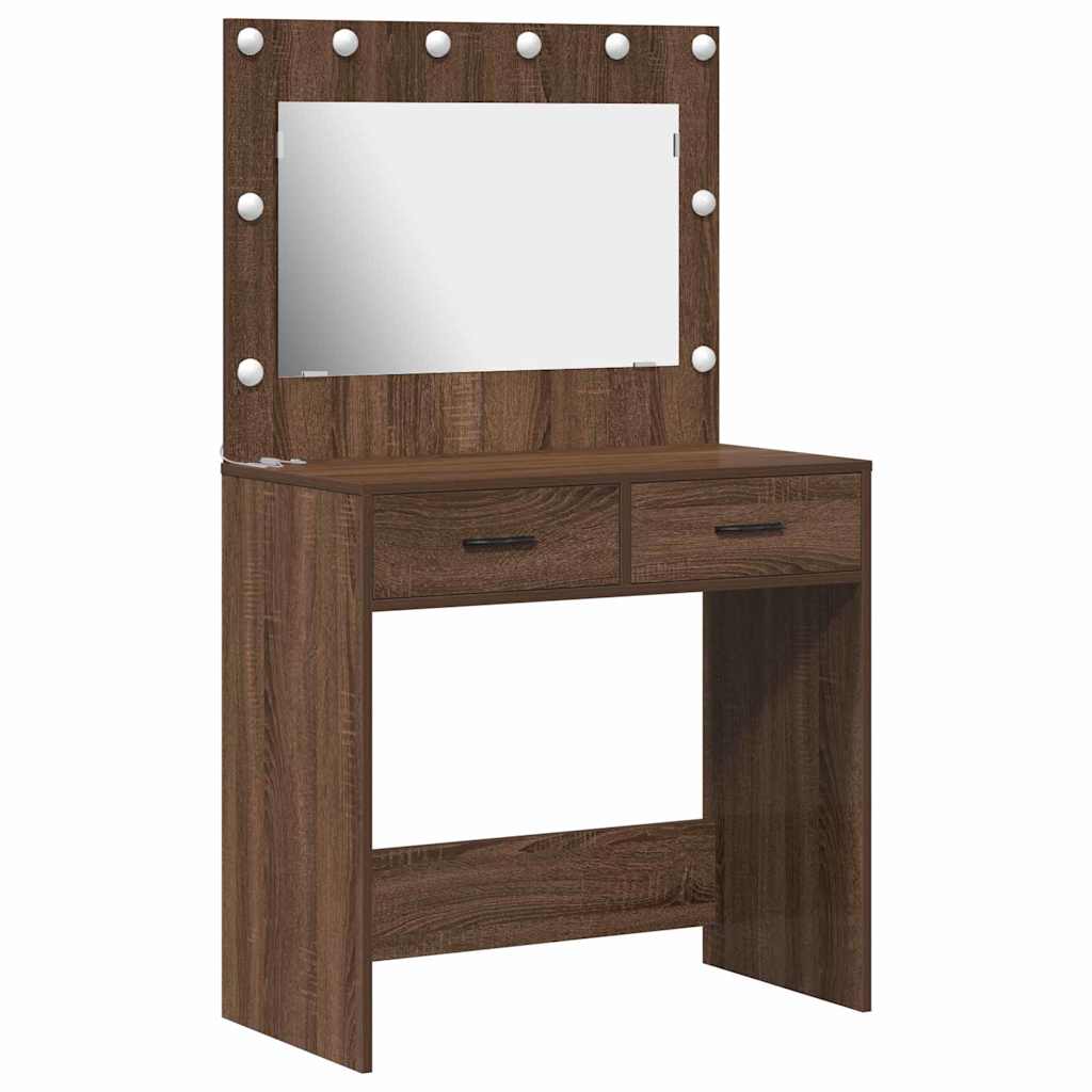 vidaXL Toaletka Brązowy dąb 78,5 x 41 x 135 cm Materiał drewnopochodny