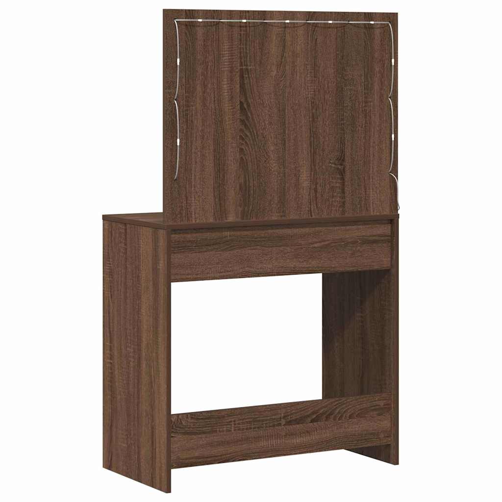 vidaXL Toaletka Brązowy dąb 78,5 x 41 x 135 cm Materiał drewnopochodny