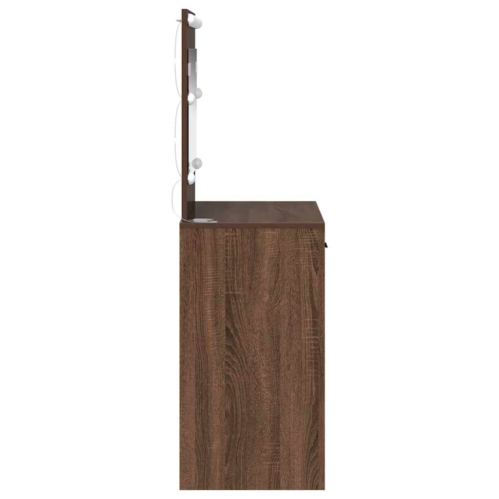 vidaXL Toaletka Brązowy dąb 78,5 x 41 x 135 cm Materiał drewnopochodny