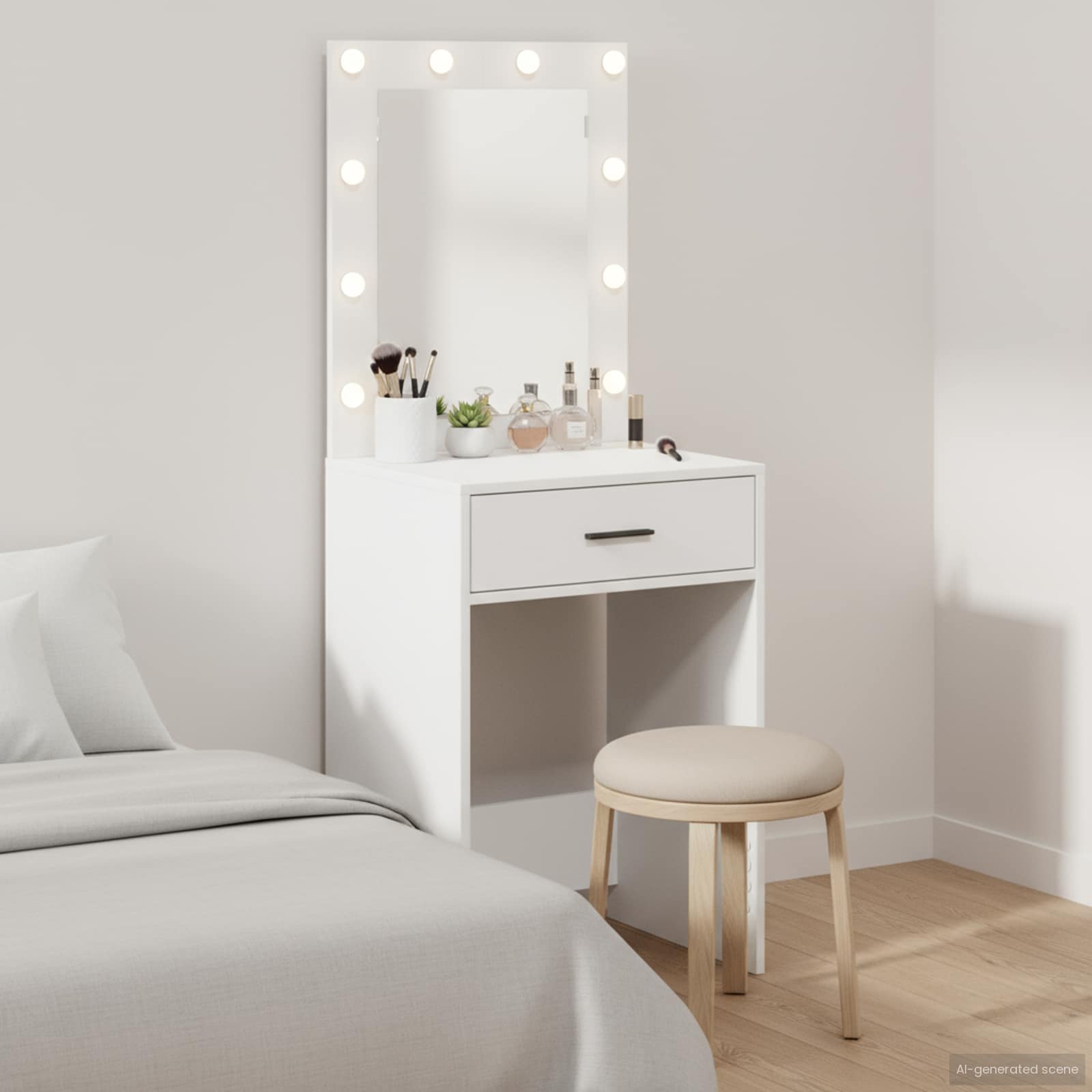 vidaXL Toaletka Biały 50 x 41 x 135 cm Materiał drewnopochodny