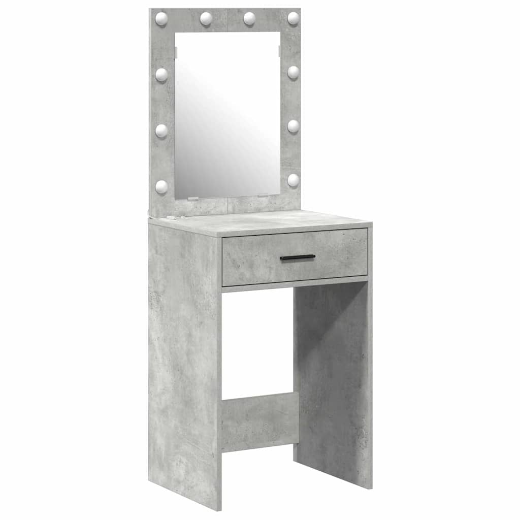 vidaXL Toaletka z szufladą Z lustrem Betonowy szary 50 x 41 x 135 cm