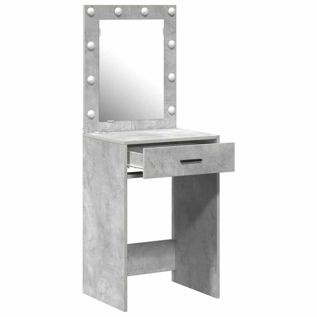 vidaXL Toaletka z szufladą Z lustrem Betonowy szary 50 x 41 x 135 cm