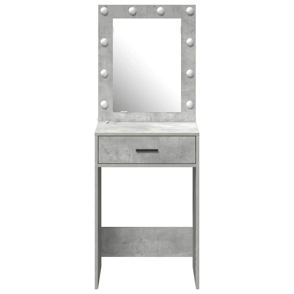 vidaXL Toaletka z szufladą Z lustrem Betonowy szary 50 x 41 x 135 cm