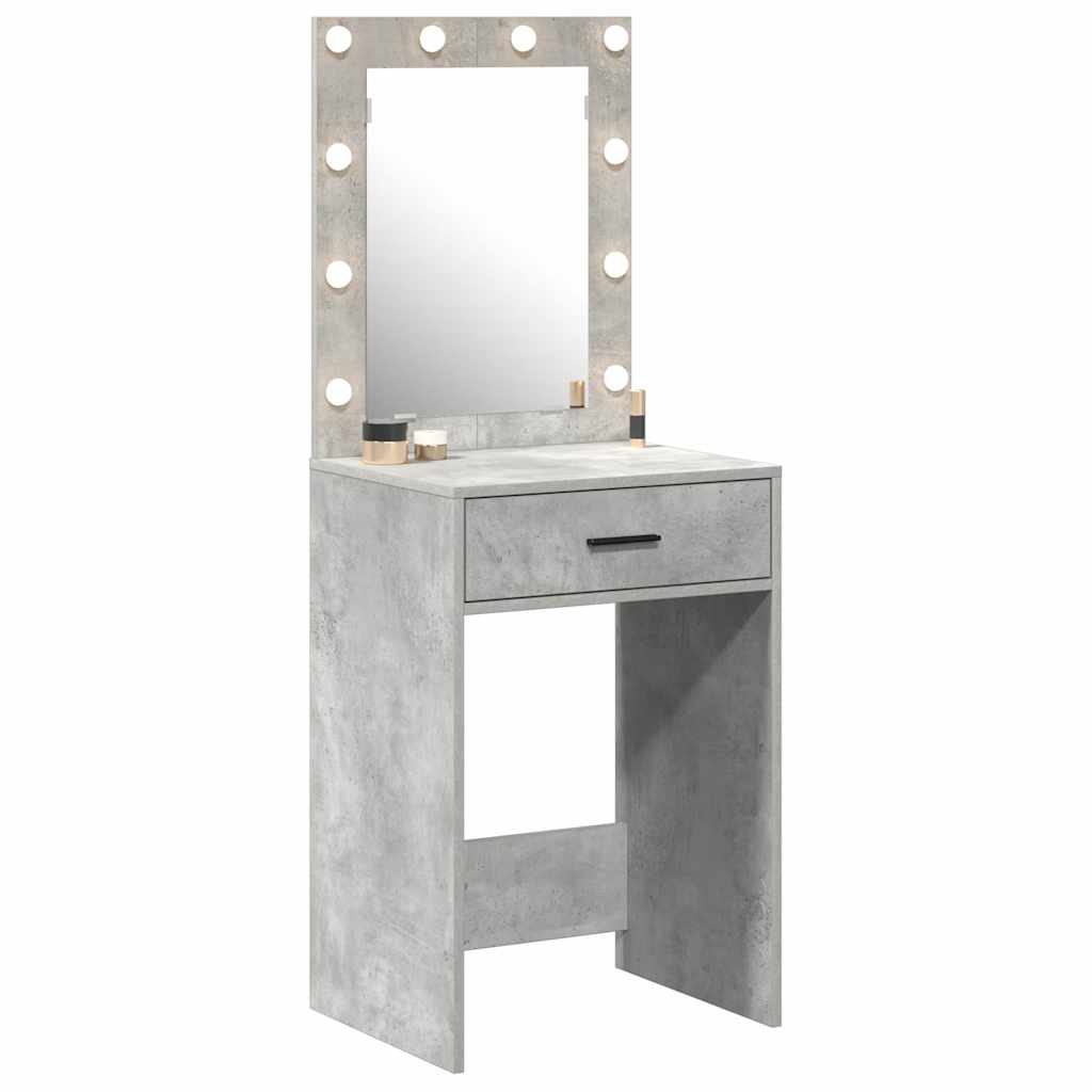 vidaXL Toaletka z szufladą Z lustrem Betonowy szary 50 x 41 x 135 cm