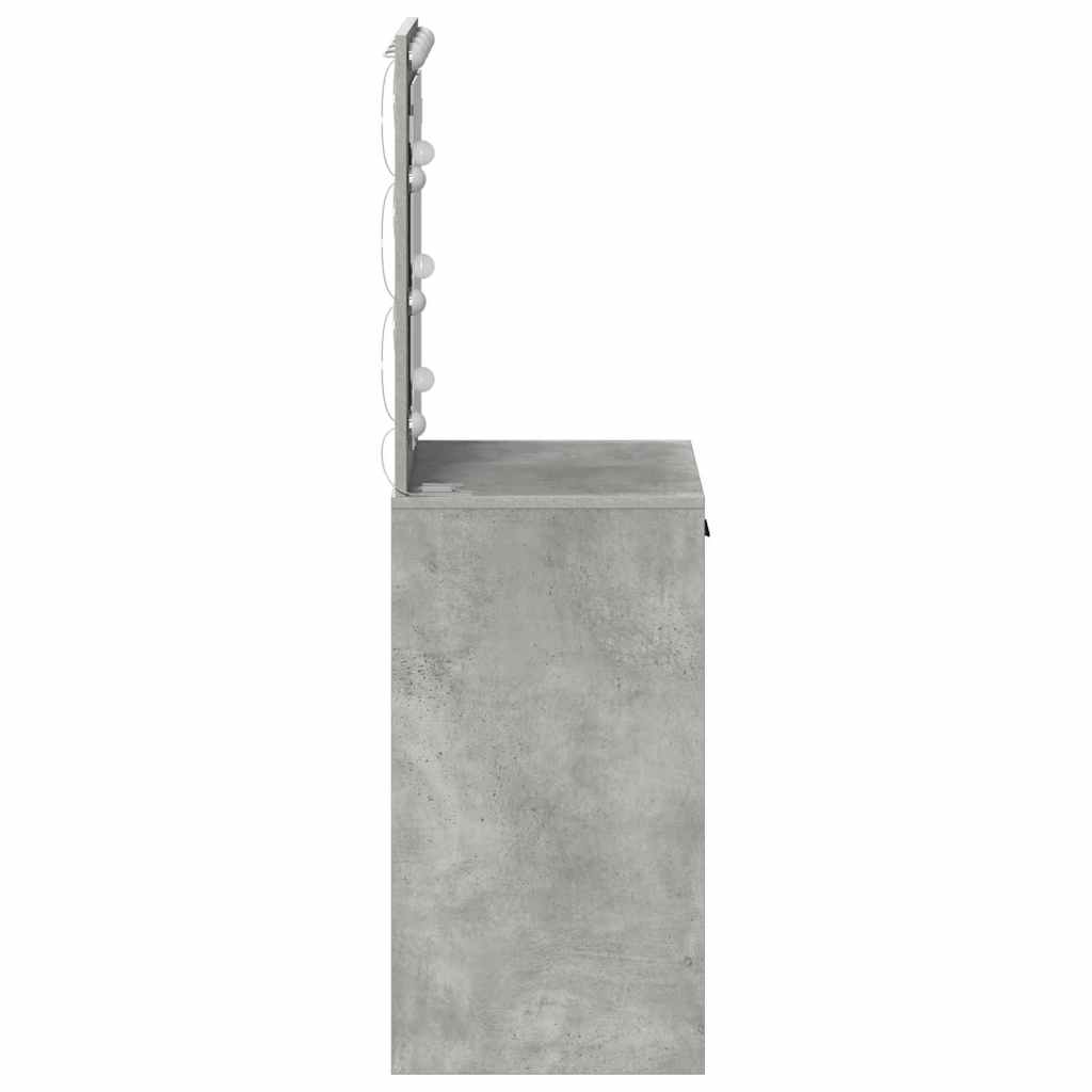 vidaXL Toaletka z szufladą Z lustrem Betonowy szary 50 x 41 x 135 cm