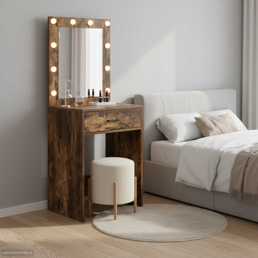vidaXL Toaletka Dąb wędzony 50 x 41 x 135 cm Materiał drewnopochodny