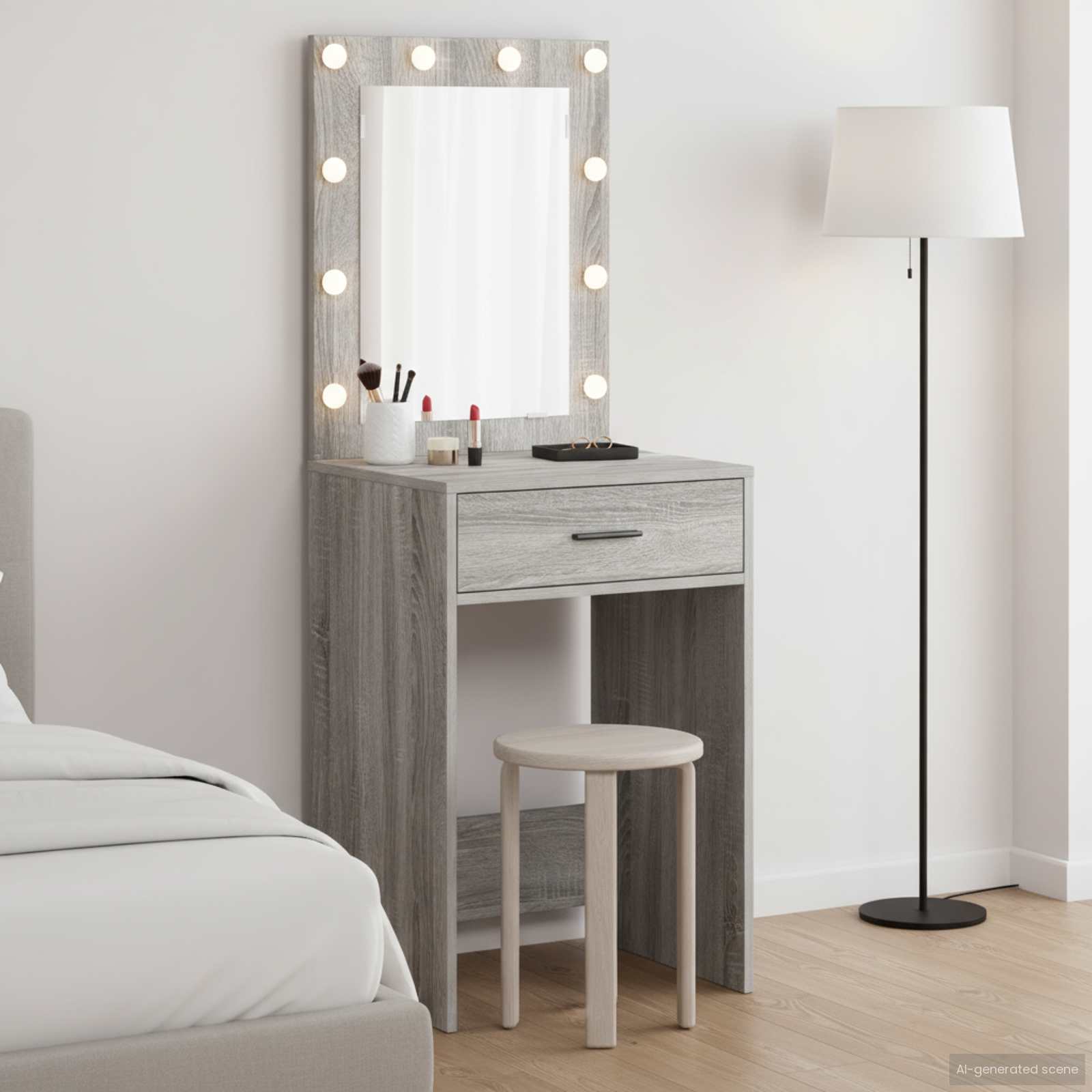 vidaXL Toaletka Szary Sonoma 50 x 41 x 135 cm Materiał drewnopochodny