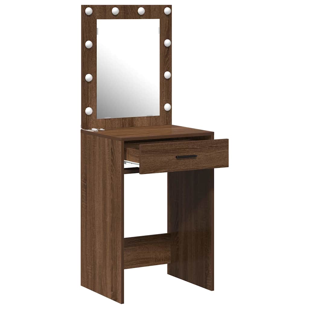 vidaXL Toaletka Brązowy dąb 50 x 41 x 135 cm Materiał drewnopochodny