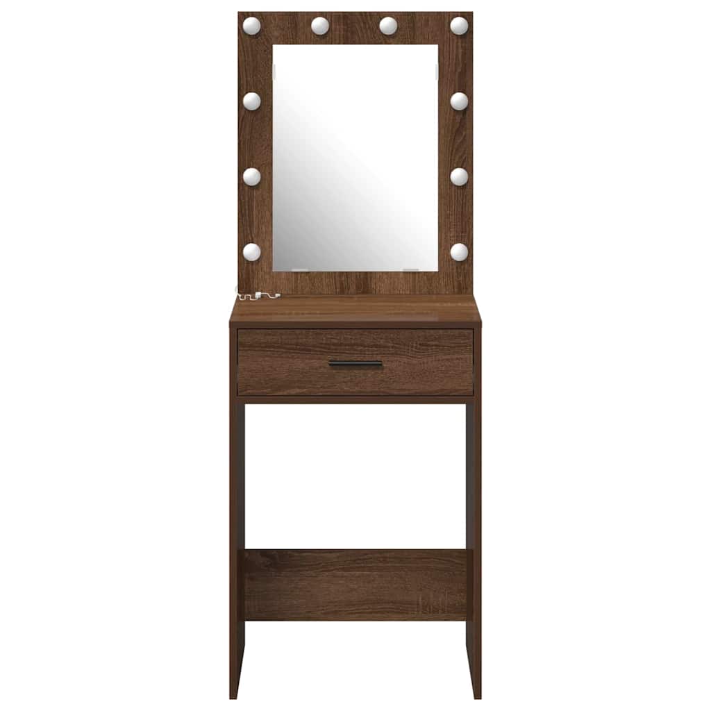 vidaXL Toaletka Brązowy dąb 50 x 41 x 135 cm Materiał drewnopochodny