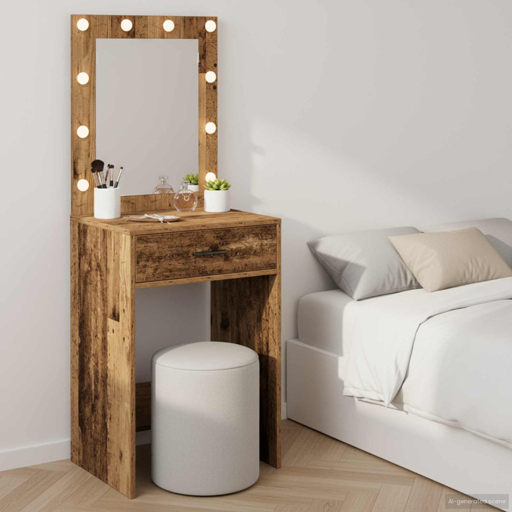 vidaXL Toaletka Stare drewno 50 x 41 x 135 cm Materiał drewnopochodny