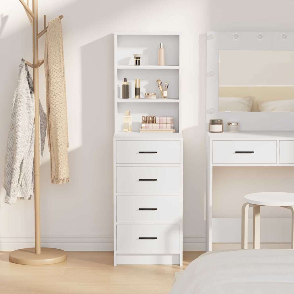 vidaXL Highboard Biały 40 x 41 x 135 cm Materiał drewnopochodny