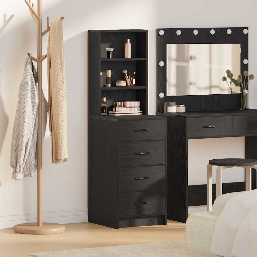vidaXL Highboard Czarny dąb 40 x 41 x 135 cm Materiał drewnopochodny