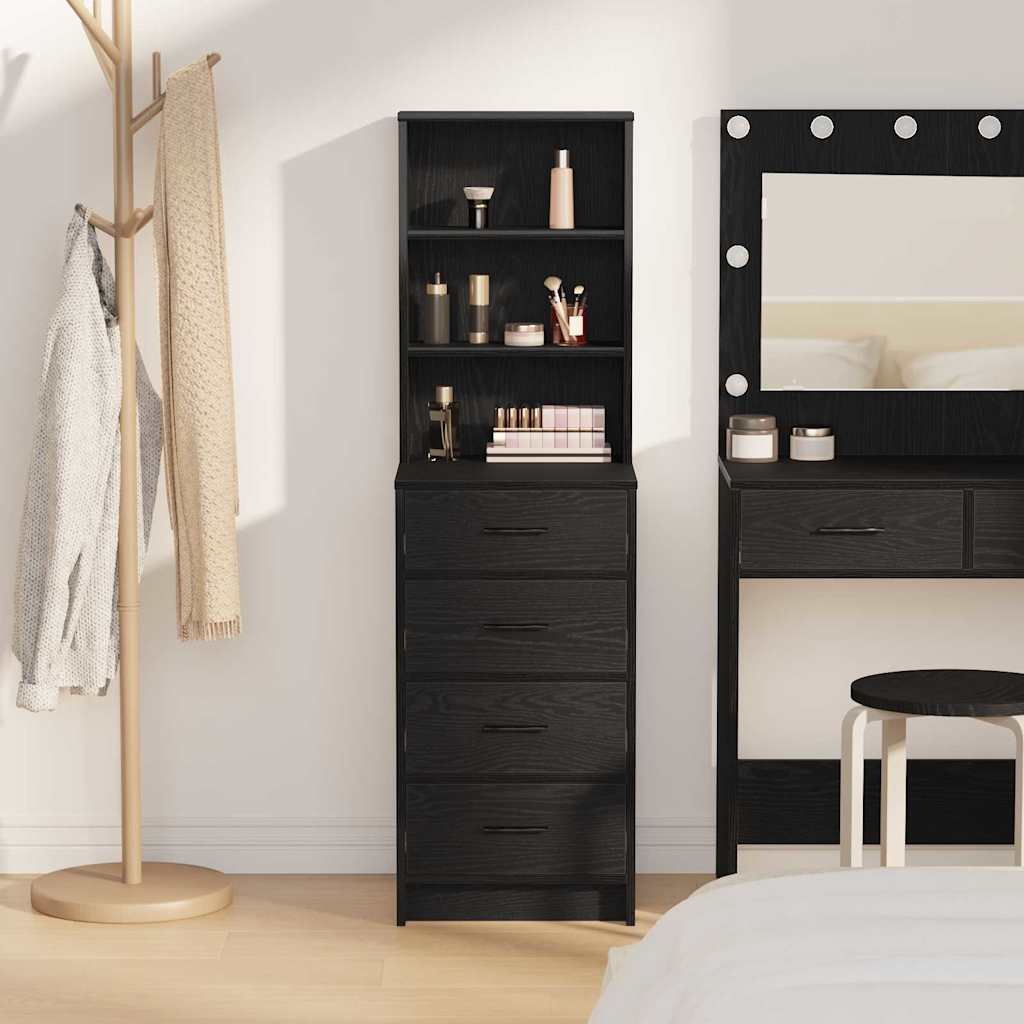 vidaXL Highboard Czarny dąb 40 x 41 x 135 cm Materiał drewnopochodny