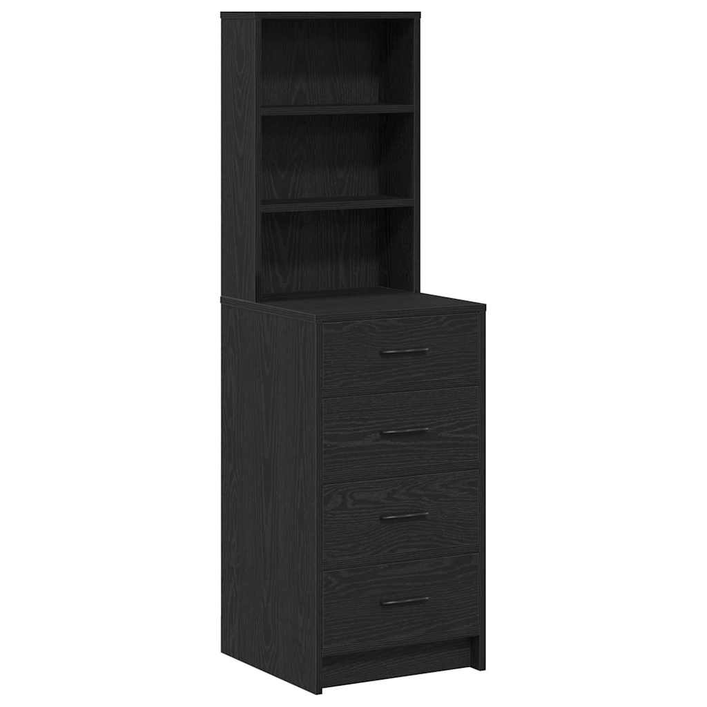vidaXL Highboard Czarny dąb 40 x 41 x 135 cm Materiał drewnopochodny