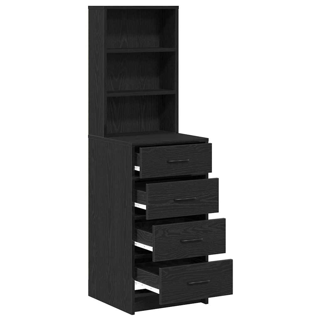 vidaXL Highboard Czarny dąb 40 x 41 x 135 cm Materiał drewnopochodny