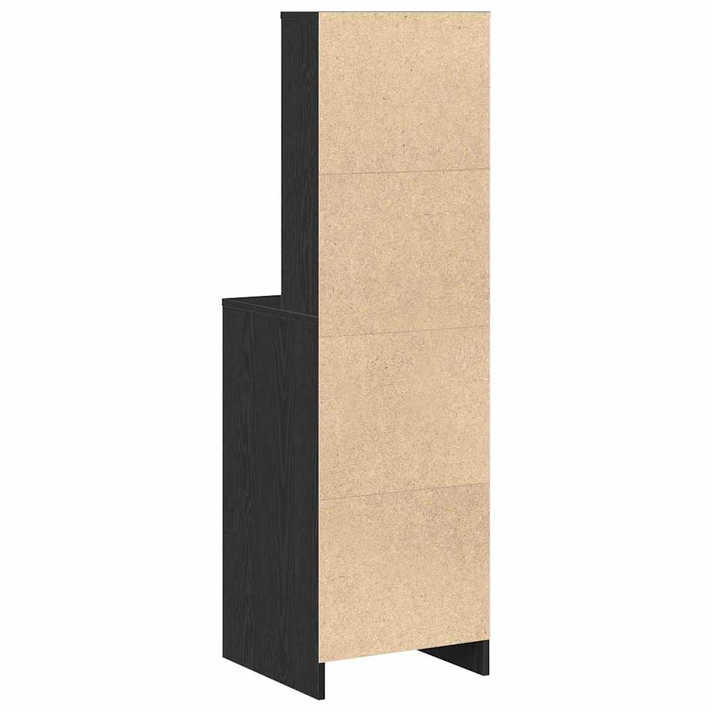 vidaXL Highboard Czarny dąb 40 x 41 x 135 cm Materiał drewnopochodny