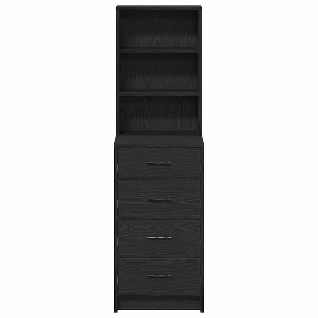 vidaXL Highboard Czarny dąb 40 x 41 x 135 cm Materiał drewnopochodny